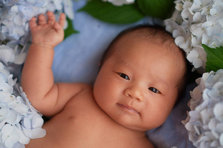 NewbornBaby with flower